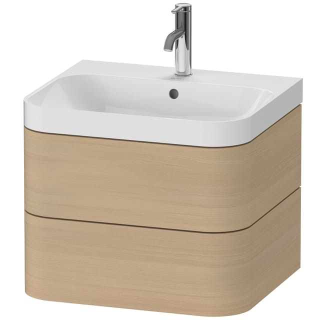 Duravit Möbelwaschtisch Happy D.2 Plus 57,5x49cm, 1 HL, Medit. Ei, 2 Schubk.