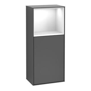 V&B Seitenschrank Finion 41,8x93,6cm, l, Rg o glo wh., Anthrac. m