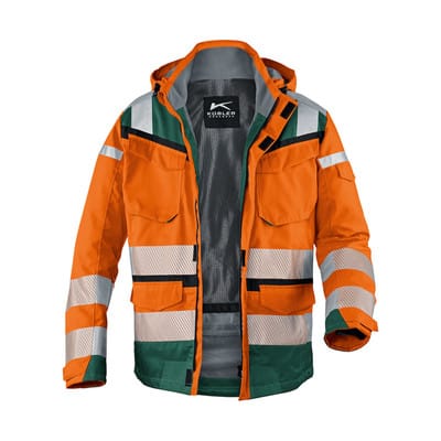Kübler PSA Reflectiq Jacke 1307 warnorange/moosgrün XS