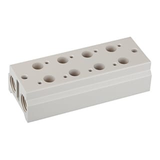 Riegler Mehrfach-Grundplatte, 3/2-Wegeventile, 2 Positionen, G 1/4, G 3/8