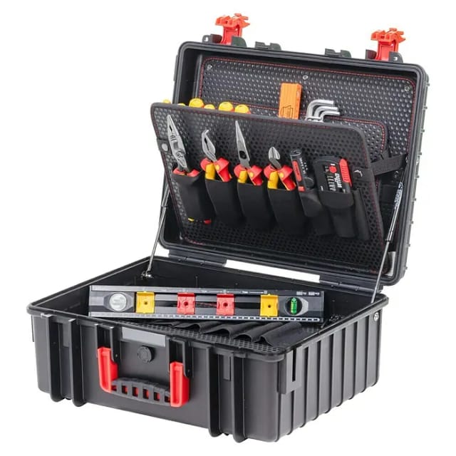 Wiha Werkzeugkoffer XL 2 electric 41-tlg., I Werkzeugkoffer gefüllt für Elektriker mit Tragegurt