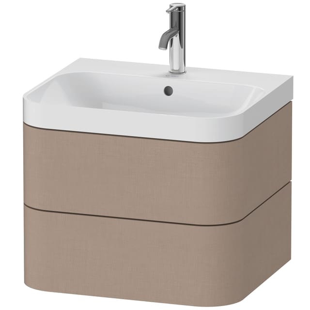 Duravit Möbelwaschtisch Happy D.2 Plus 57,5x49cm, 1 HL, leinen, 2 Schubkästen