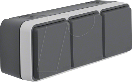 Berker SCHUKO-Steckdose 3fach Klappdeck. lichtgrau 47733515