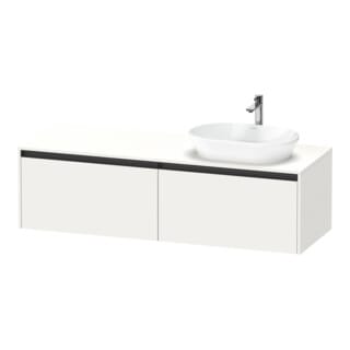 Duravit Waschtischunterschrank Ketho.2 160x55cm, B re, we. matt, 2 Ausz., wandhängend