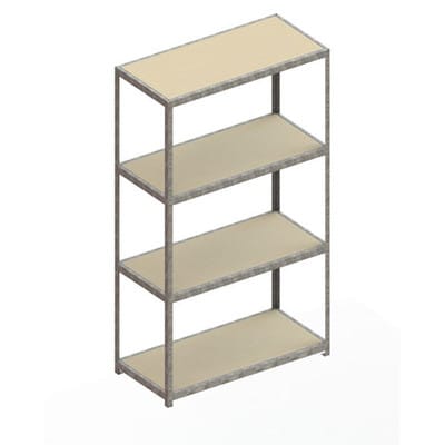 Meta Weitspannregal Speed Rack 2970 x 1700 x 800 mm verzinkt + 4 Fachebenen + Spanplatten