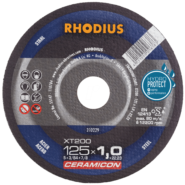 RHODIUS TOPline XT200 EXTENDED Extradünne Trennscheibe 125 x 1,0 x 22,23 mm