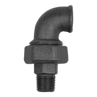 Riegler Verschr. Bogen 97, flachdicht., Rp 1 1/2, R 1 1/2, Temperg. schw.