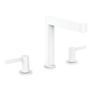 hansgrohe 3-Loch-Waschtischarmatur 160 Finoris mit Push-Open-Ablaufgarnitur, mattweiß