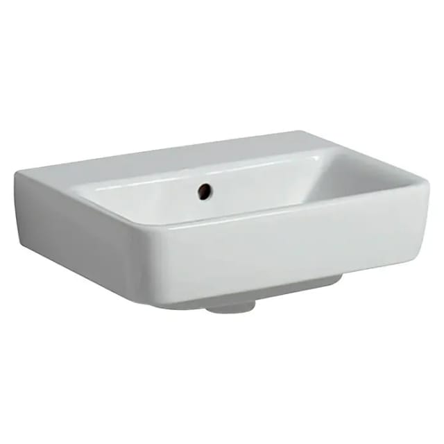 Geberit Handwaschbecken Renova Plan 45x34cm, o. Hahnloch, mit Überlauf, weiß