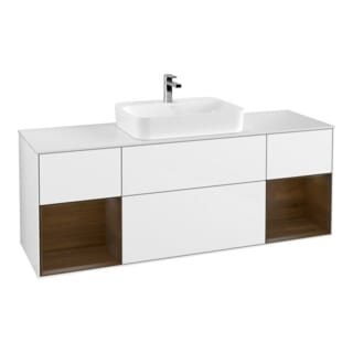 V&B Waschtischunterschrank Finion 160x60, Pl w m, Reg wal ven, glo wh. Lac