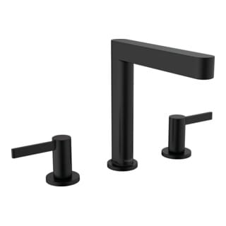 hansgrohe 3-Loch-Waschtischarmatur 160 Finoris m Push-Open-Ablaufgarnitur, schwarz matt