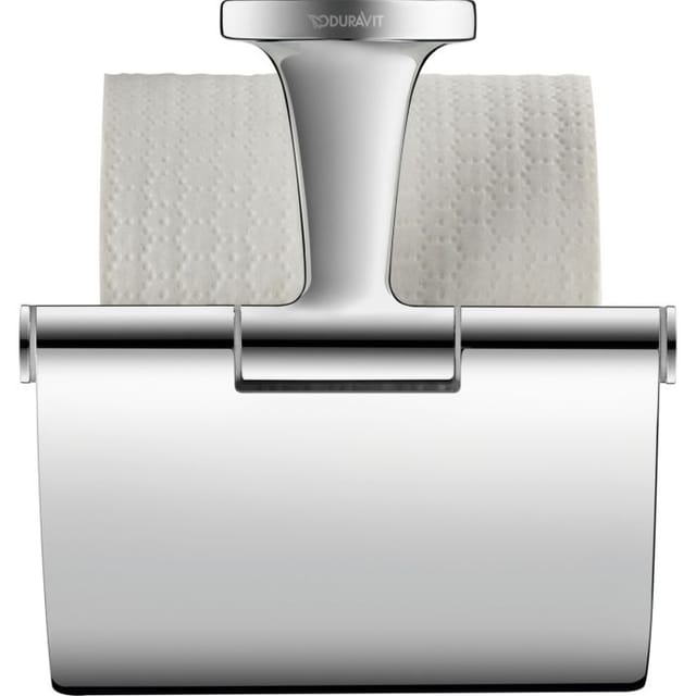 Duravit Papierrollenhalter Starck T 12,5x8,3cm, mit Deckel, chrom