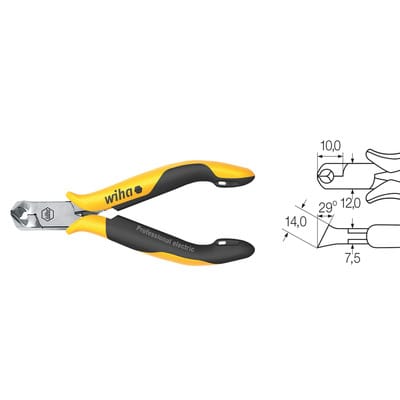 Wiha Schrägvornschneider Professional ESD breiter Kopf, ca. 29° mit kleiner Wate 115 mm