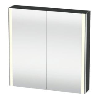 Duravit Universal-Spiegelschrank XSquare 80x80x15,5cm, Graphit matt, 2 Tür, LED