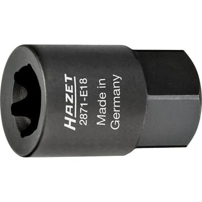 HAZET Bremssattel TX Einsatz 2871-E18 Außen-Sechskant 22 mm Außen TX Profil E18