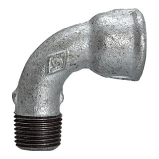 Riegler Bogen 1a, kurz, 90°, IG/AG, Rp/R 1/4, schwarzer Temperguss