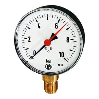 Riegler Standardmanometer, Kunststoffgehäuse, G 1/2 unten, 0-2,5 bar, Ø 100