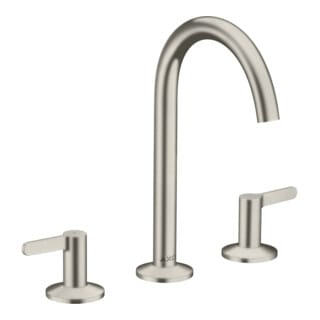 hansgrohe 3-Loch-Waschtischarmatur 170 Axor One A 140mm, m Pus-Op-Abl, m HG, ES Finish