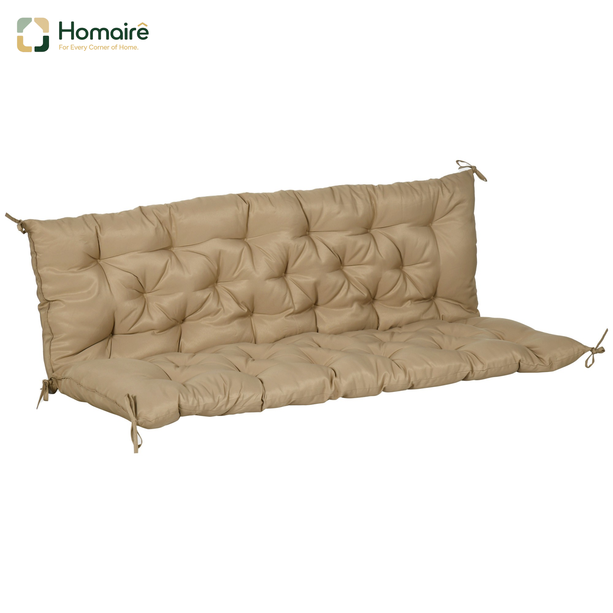Homaire Banquette 3 Places 150x98x8 Cm Avec Coussins Et Sangles, Intérieur/extérieur Pour Mobilier De Jardin Et Balançoire Hollywood, Kaki