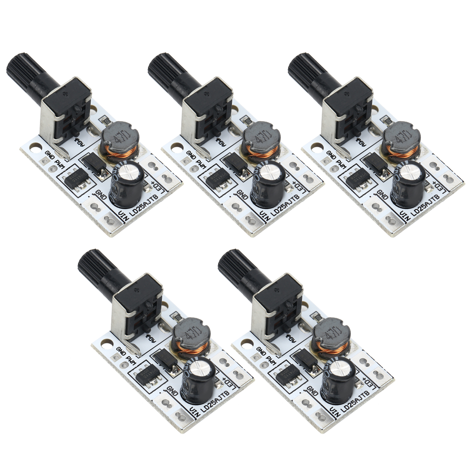 Set Mit 5 Led-dimmern Mit Einstellbarer Helligkeit, Dc 6-24v 20w Mit Pwm-steuerung