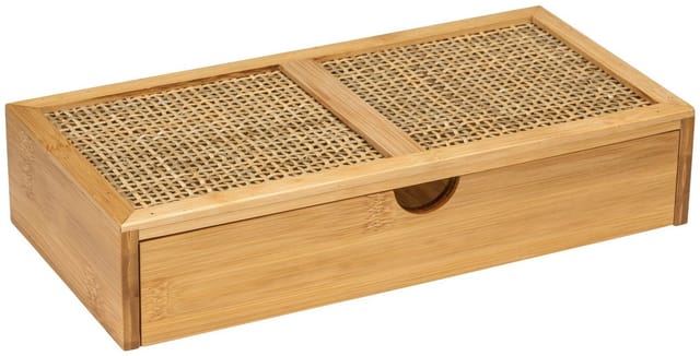 Wenko Ablagebox 'Allegre' Bambus/Rattan mit Schublade 28 x 14 x 6 cm