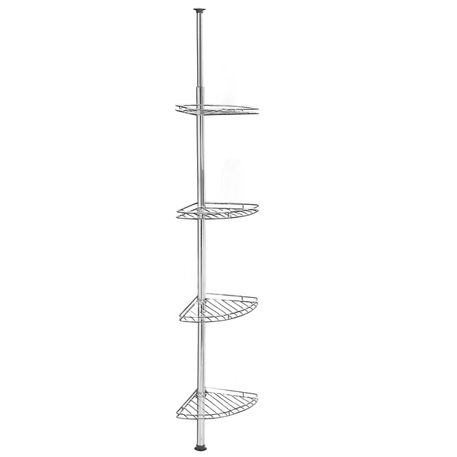 Wenko Teleskop-Eckregal Edelstahl 4 Körbe 56-275 cm