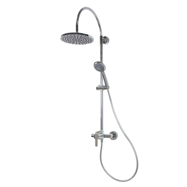 Breuer Duschsystem 'Aquamaxx 200' chromfarben mit Einhebelmischer, runde Kopfbrause