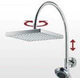 Breuer Duschsystem 'Aquamaxx 200' chromfarben mit Einhebelmischer, eckige Kopfbrause
