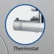 Breuer Duschsystem 'Aquamaxx 200' chromfarben mit Thermostat, eckige Kopfbrause