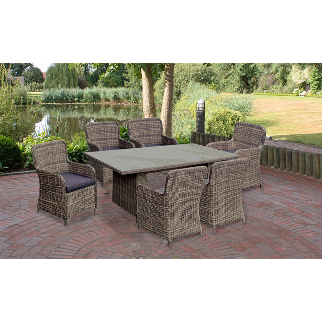 Garden Pleasure Gartenmöbelset 'Bordeaux' für 6 Personen Kunststoff/Aluminium