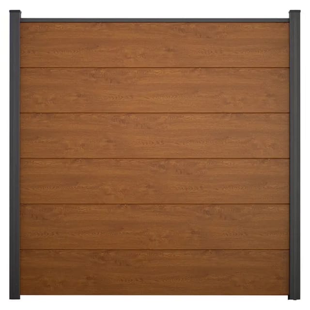 GroJa Steckzaun 'BasicLine' Eichefarben braun 180 x 180 cm