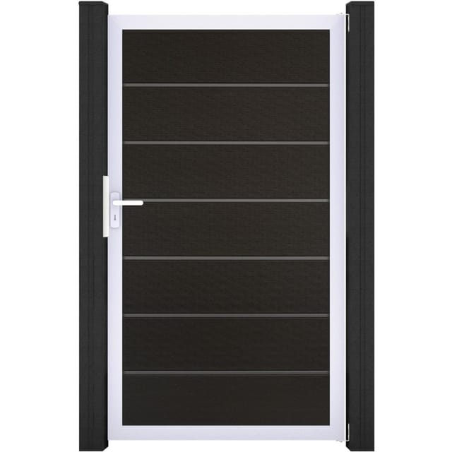 GroJa Einzeltor 'Solid Grande Premium' BPC/Aluminium Universal DIN schwarz/silber 100 x 180 cm