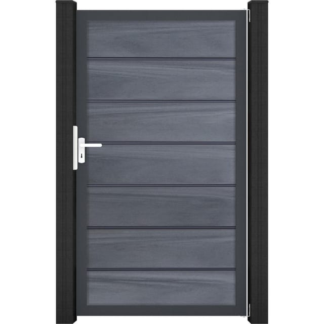 GroJa Einzeltor 'Solid Grande Premium' BPC/Aluminium Universal DIN steingrau/anthrazit 100 x 180 cm