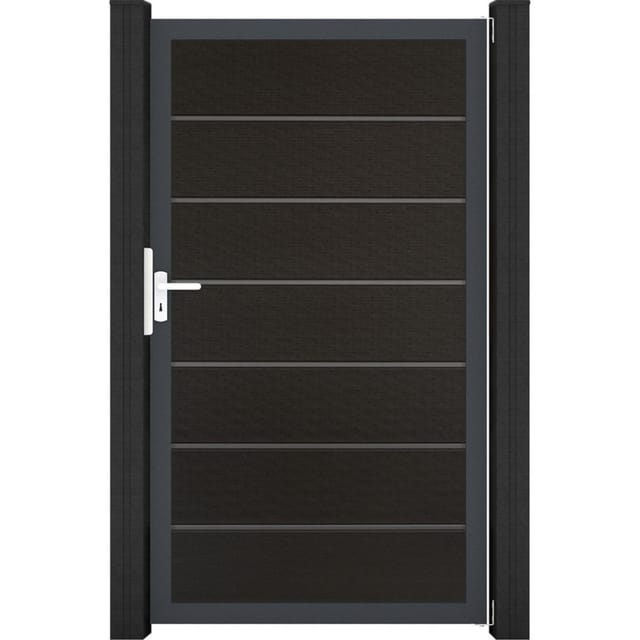 GroJa Einzeltor 'Solid Grande Premium' BPC/Aluminium Universal DIN schwarz/anthrazit 100 x 180 cm