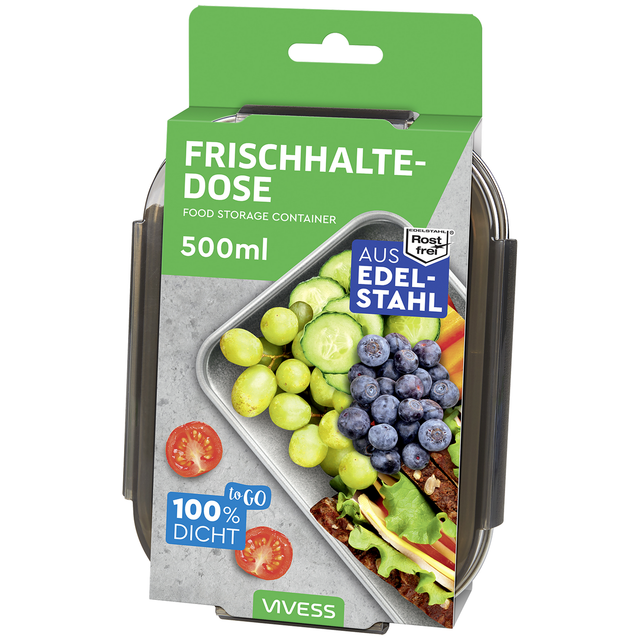 Vivess Frischhaltedose Edelstahl 500 ml