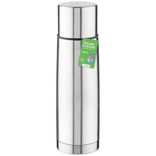 Vivess Isolierflasche edelstahlfarbend 450 ml