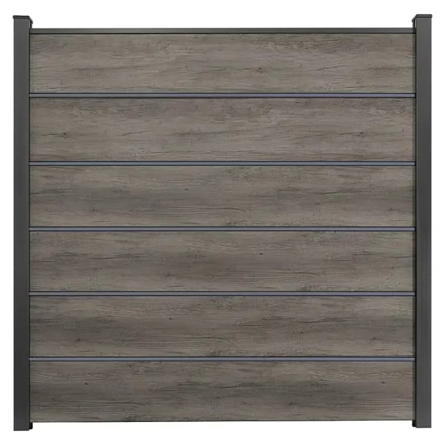 GroJa Steckzaun 'BasicLine Premium' Stecksystem Eichefarben dunkel 180 x 180 cm