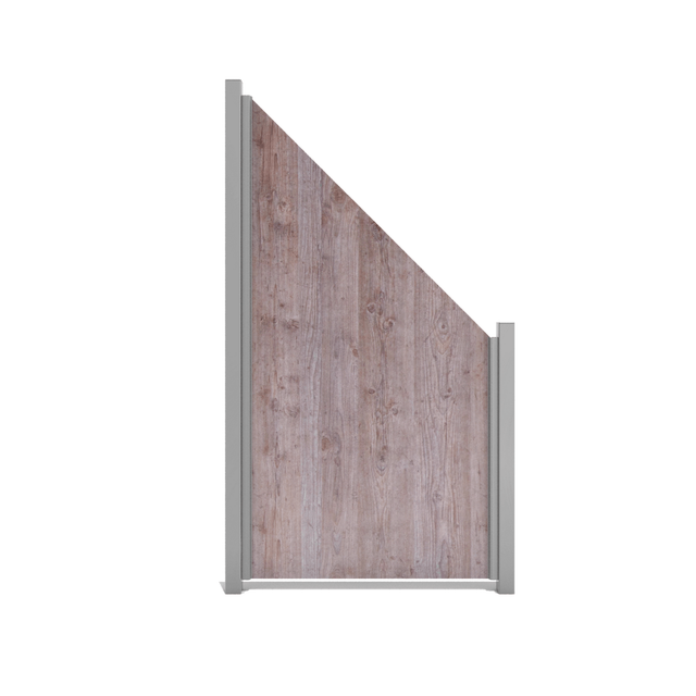 GroJa Fertigzaun 'Premo' HPL Element schräg holzoptik 90 x 180/90 cm