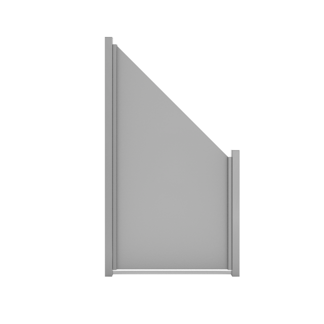 GroJa Fertigzaun 'Premo' HPL Element schräg grau/uni 90 x 180/90 cm