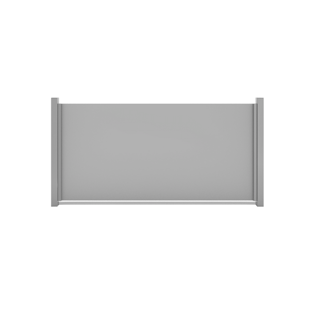 GroJa Fertigzaun 'Premo' HPL Element waagerecht grau/uni 180 x 90 cm
