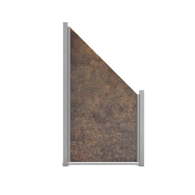 GroJa Fertigzaun 'Premo' HPL Element schräg Rostfarben 90 x 180/90 cm