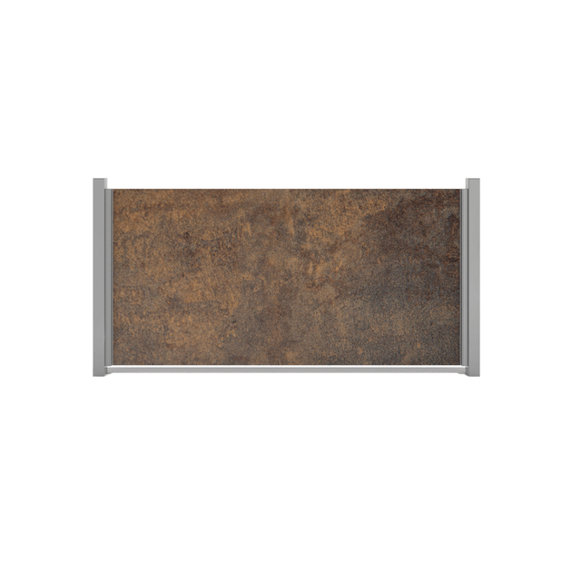 GroJa Fertigzaun 'Premo' HPL Element waagerecht Rostfarben 180 x 90 x 0,8 cm