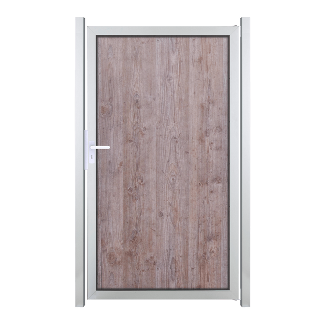 GroJa Einzeltor 'Premo' Universal DIN Holzoptik/silber 100 x 180 cm