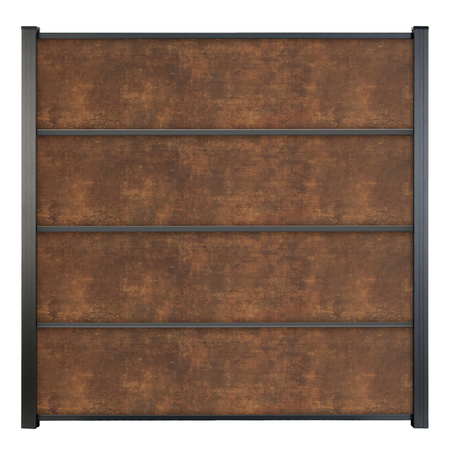 GroJa Steckzaun 'Premo' HPL Rostfarben 180 x 180 cm