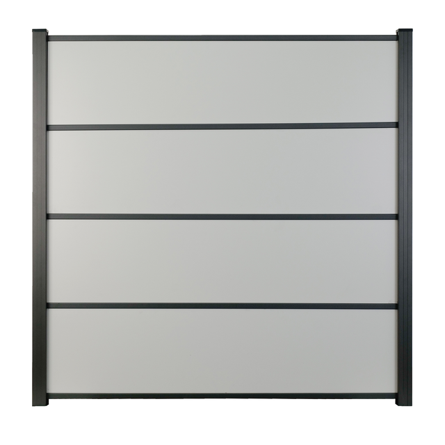 GroJa Steckzaun 'Premo' HPL grau/uni 180 x 180 cm