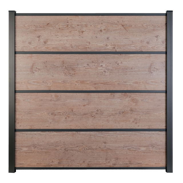 GroJa Steckzaun 'Premo' HPL Holzoptik 180 x 180 cm