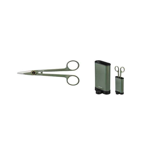 Fiskars Kleine Pflanzenschere 17 cm mit Halter
