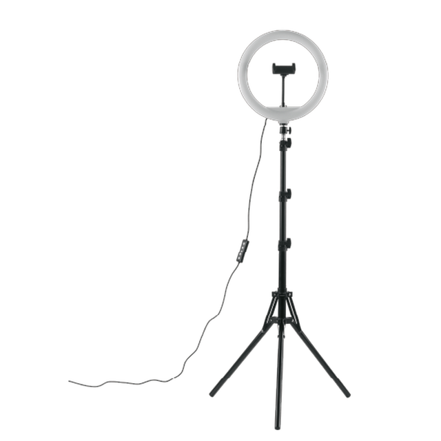 Ringlicht Ø 30 cm mit Stativen und Handyhalterung, USB-Anschluss