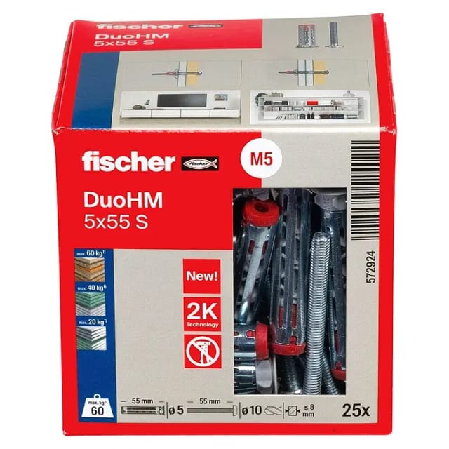 Fischer Hohlraumdübel 'DuoHM S PH TX' 5,5 mm 25 Stück