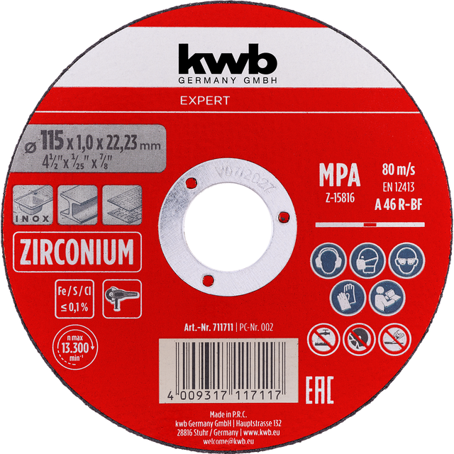 kwb Inox-Gewebetrennscheibe für Metall Ø 115 x 1 mm